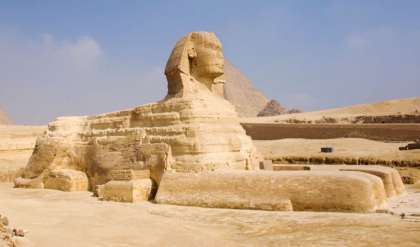 Sphinx and Giza Pyramids